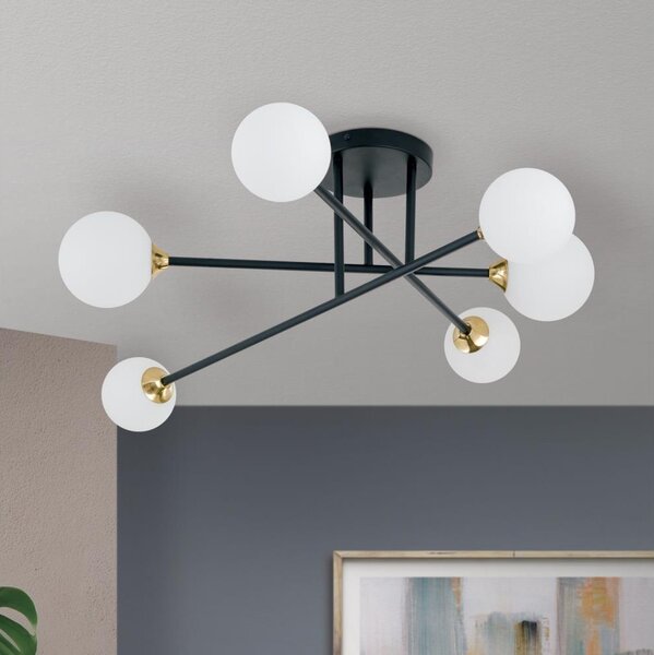 Lustră aplicată Orion DL 7-786/6 SNOWWHITE 6xG9/20W/230V d. 84 cm negru/auriu