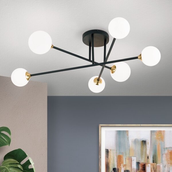 Lustră aplicată Orion DL 7-786/6 SNOWWHITE 6xG9/20W/230V d. 84 cm negru/auriu