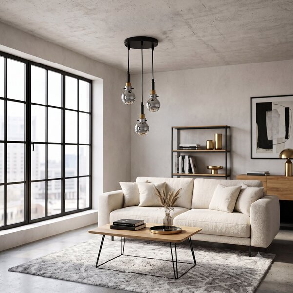 Lampă suspendată APP1125-3CP Black Gold