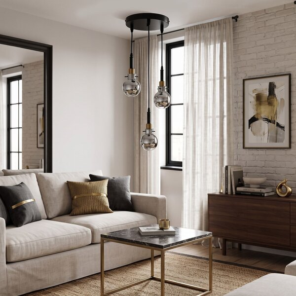Lampă suspendată APP1125-3CP Black Gold