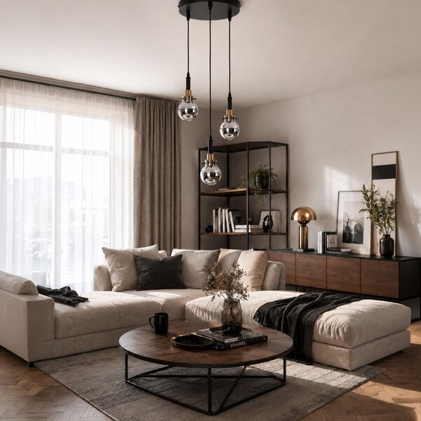 Lampă suspendată APP1125-3CP Black Gold