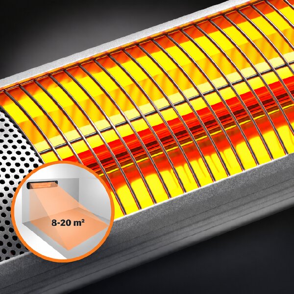 Deuba Radiator radiant 2000 W - argintiu