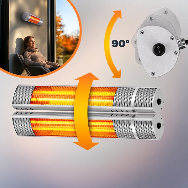 Deuba Radiator radiant 2000 W - argintiu