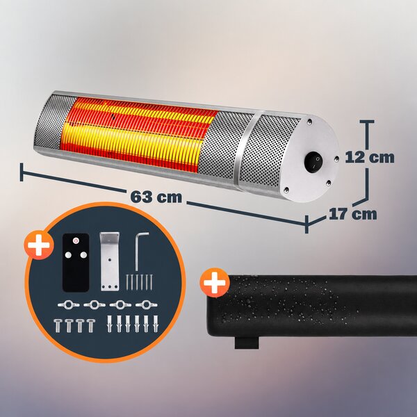 Deuba Radiator radiant 2000 W - argintiu