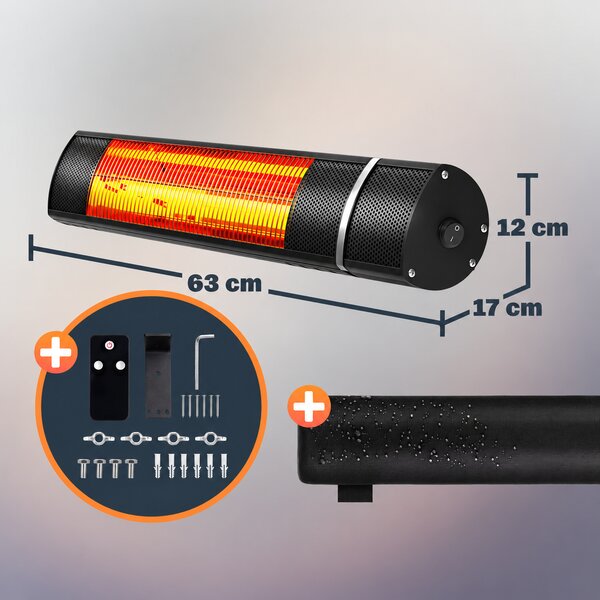 Deuba Radiator radiant 2000 W - negru