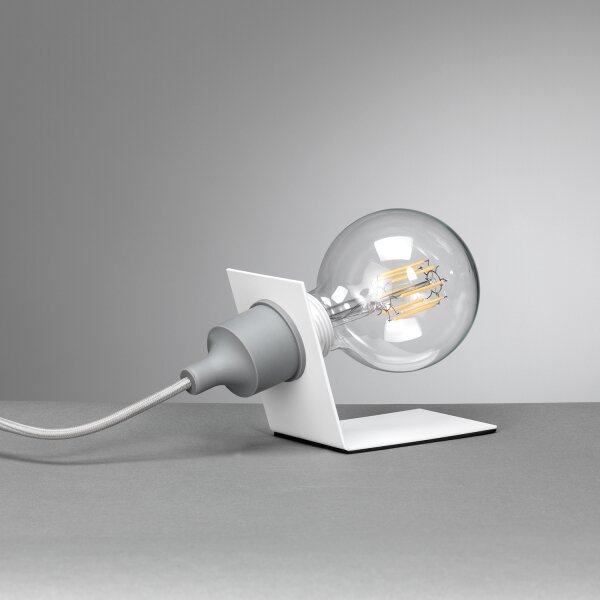 Lampă de masă ONLI WIRE 1xE27/15W/230V 10 cm gri/alb