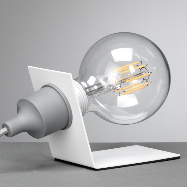 Lampă de masă ONLI WIRE 1xE27/15W/230V 10 cm gri/alb