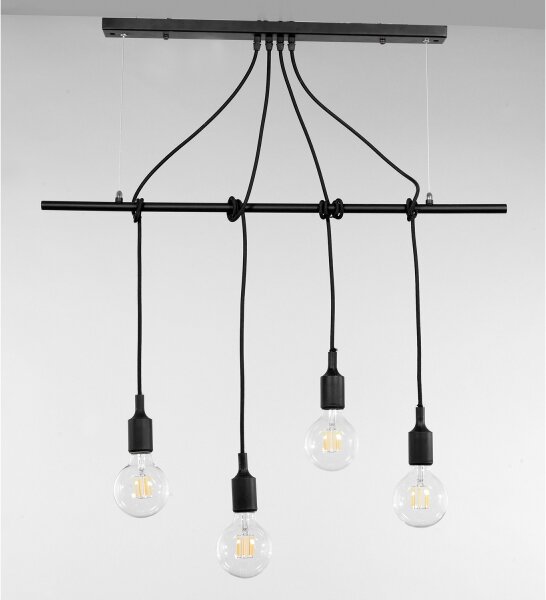 Lustră pe cablu ONLI WIRE 4xE27/15W/230V negru
