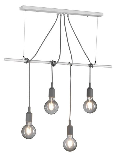 Lustră pe cablu ONLI WIRE 4xE27/15W/230V gri/alb