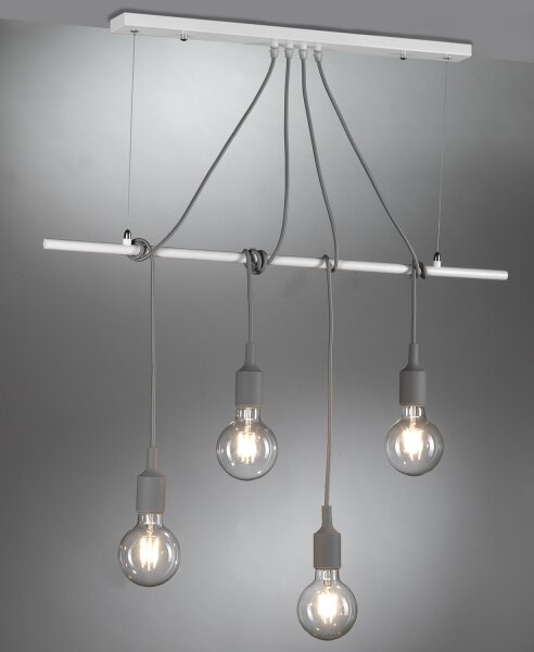 Lustră pe cablu ONLI WIRE 4xE27/15W/230V gri/alb