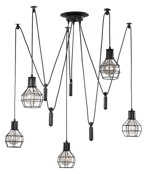 Lustră pe cablu ONLI SPIDER 5xE27/15W/230V spider negru
