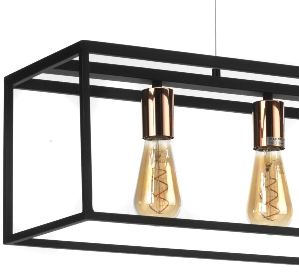 Lustră pe cablu ONLI FLOKI 4xE27/15W/230V negru/cupru