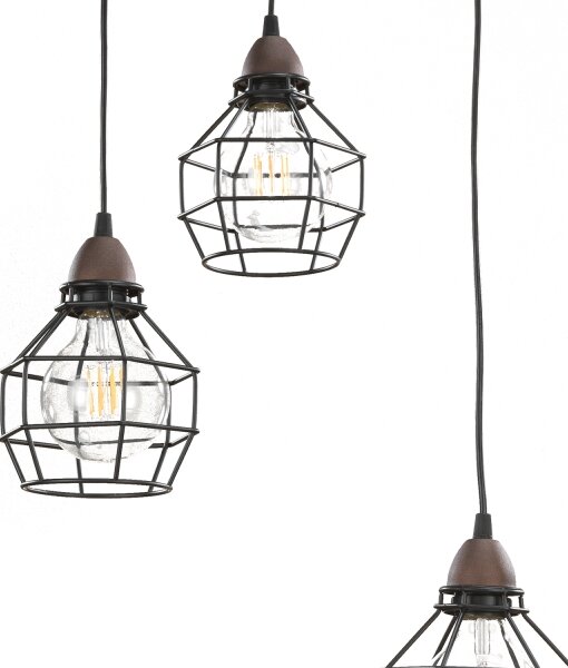 Lustră pe cablu ONLI SPIDER 3xE27/15W/230V negru/maro