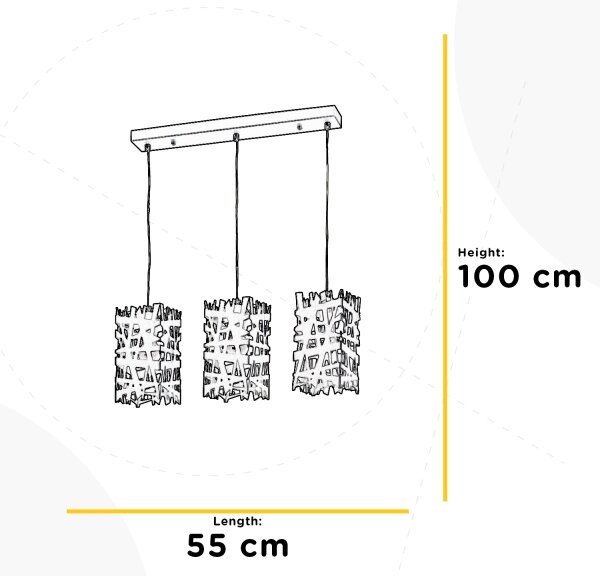Lustră pe cablu ONLI FORESTA 3xE27/15W/230V negru