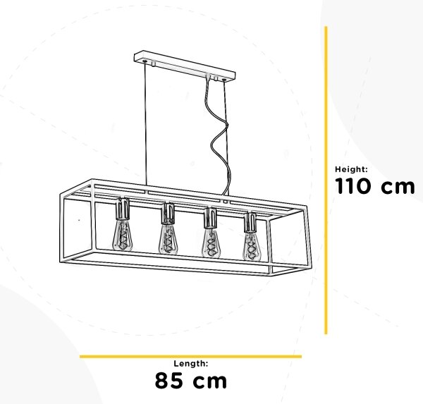 Lustră pe cablu ONLI FLOKI 4xE27/15W/230V negru/cupru