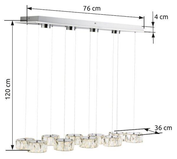 Lustră LED pe cablu Globo 49350-92H AMUR LED/92W/230V 4000K