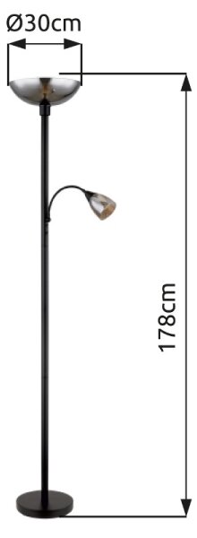Lampadar Globo 58903 BLADE 1xE27/60W/230V + 1xE14/40W