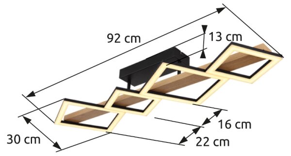 Plafonieră LED Globo 67288D2 DUSTIN LED/35W/230V 3000K