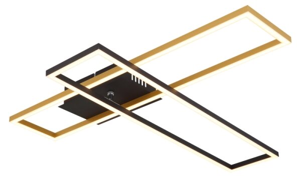 Plafonieră LED Globo 67208-30G DAKARI 30W/230V 3000K 60x80 cm negru/auriu