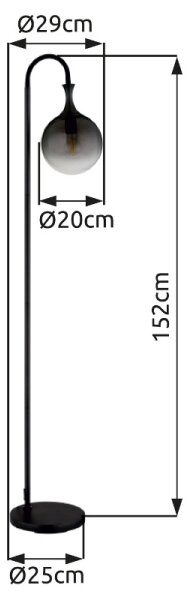 Lampadar Globo 15885S DALTON 1xE27/10W/230V