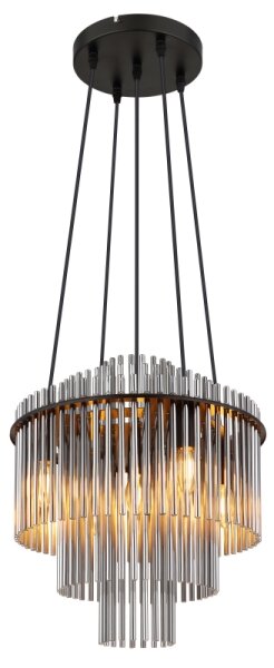 Lustră pe cablu Globo 15698H2 GORLEY 5xE14/40W/230V negru