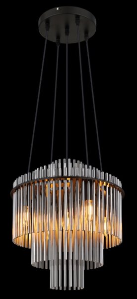 Lustră pe cablu Globo 15698H2 GORLEY 5xE14/40W/230V negru