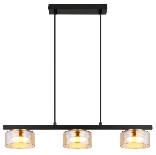 Lustră LED pe cablu Globo 16055-3HG HIGGINS 3xGX53/6W/230V fumuriu/maro