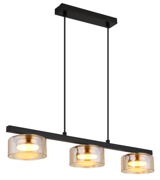 Lustră LED pe cablu Globo 16055-3HG HIGGINS 3xGX53/6W/230V fumuriu/maro