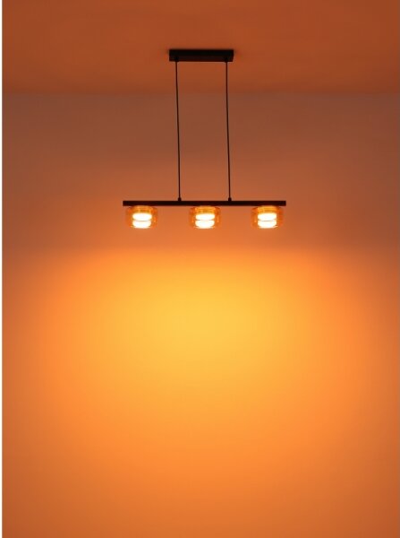 Lustră LED pe cablu Globo 16055-3HG HIGGINS 3xGX53/6W/230V fumuriu/maro
