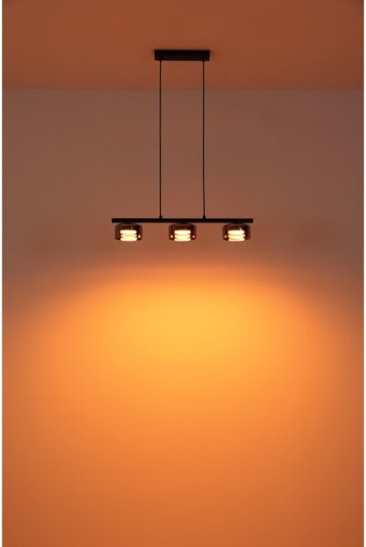 Lustră LED pe cablu Globo 16055-3HS HIGGINS 3xGX53/6W/230V fumuriu/negru