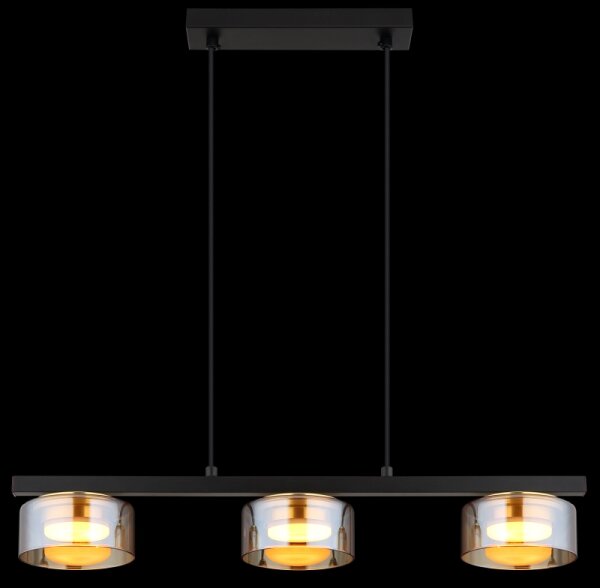 Lustră LED pe cablu Globo 16055-3HG HIGGINS 3xGX53/6W/230V fumuriu/maro