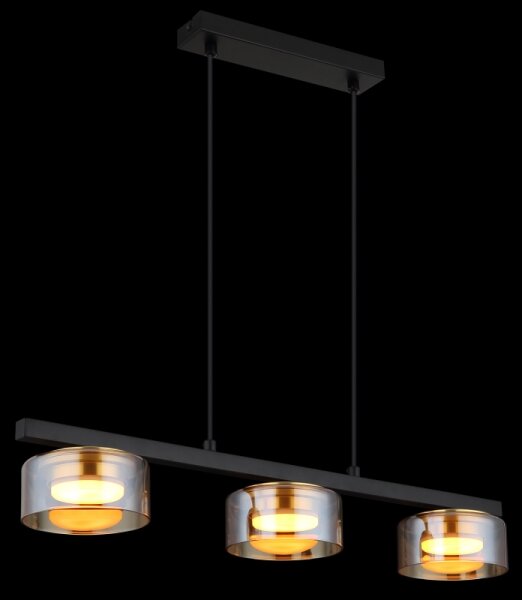 Lustră LED pe cablu Globo 16055-3HG HIGGINS 3xGX53/6W/230V fumuriu/maro