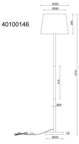 Lampadar Globo 40100146 JORIS 1xE27/40W/230V