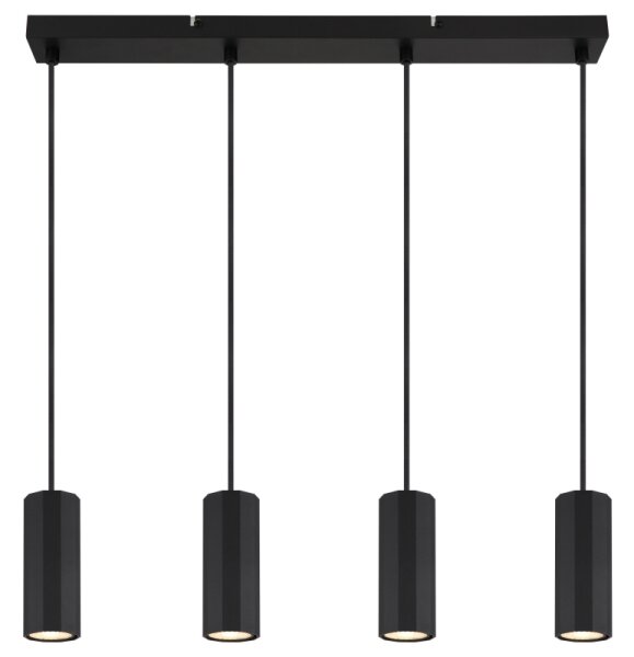 Lustră pe cablu Globo 57918-4HB JAMES 4xGU10/25W/230V negru