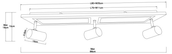 Spot LED Globo 67306D1 ULLA LED/24W/230V + 3xGU10/5W