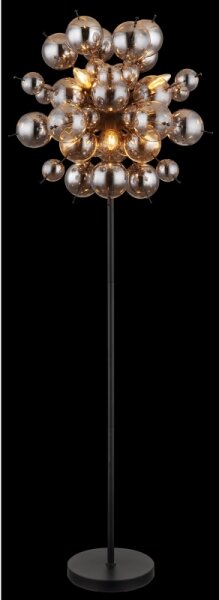 Lampadar Globo 15633SS UDO 6xE14/25W/230V negru/fumuriu