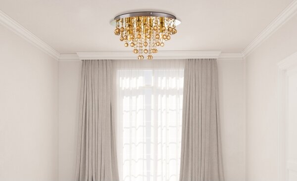 Plafonieră Globo 63040545 LONDON 5xE14/40W/230V d. 46 cm auriu