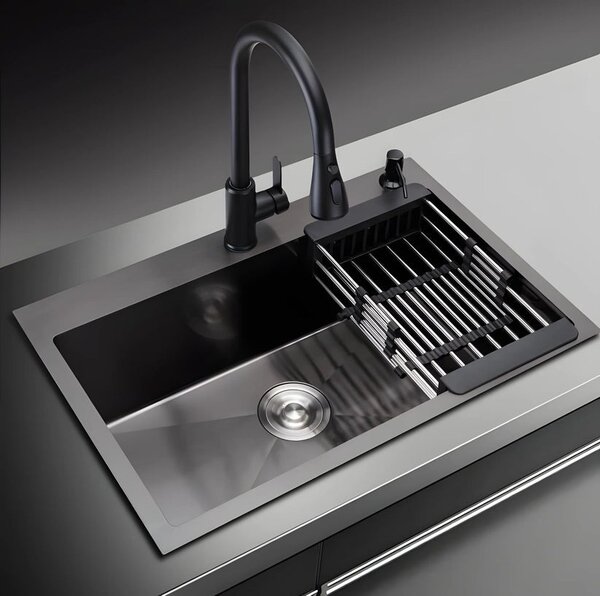Chiuveta Bucatarie Profesionala , Inox,HS GRI-NEGRU, 68X45 CM