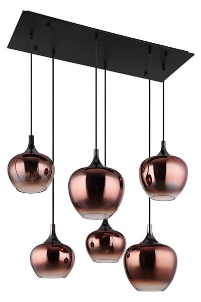 Globo 15548-6HG - Lustru suspendat MAXY pe cablu, 6xE27/40W/230V, finisaj cupru
