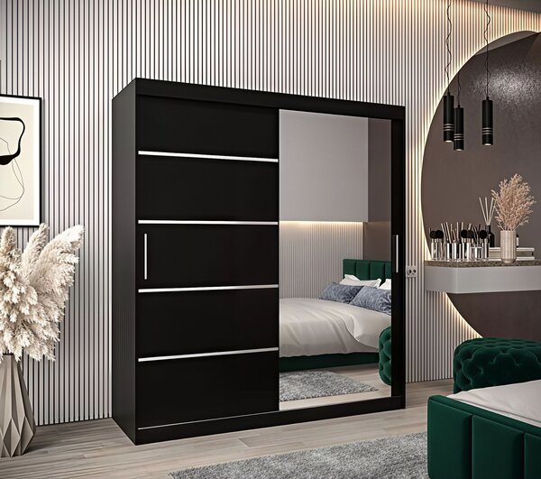 Dressing Sebastian, 180x60x200cm, cu oglinda, Wenge , Pal 18 mm