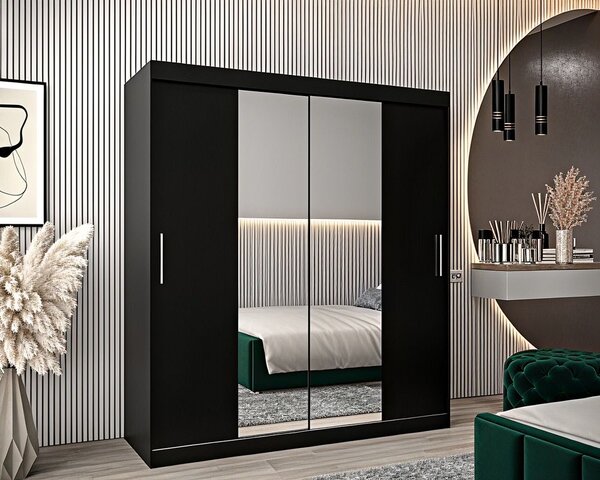 Dressing Alex, 120x60x200cm, cu oglinda, Wenge, Pal 18 mm