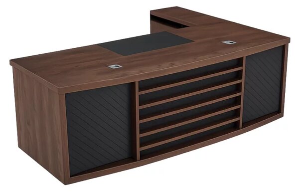 Birou directorial Millenium cu dulap lateral mobil - dimensiuni 2400*1000*750 mm