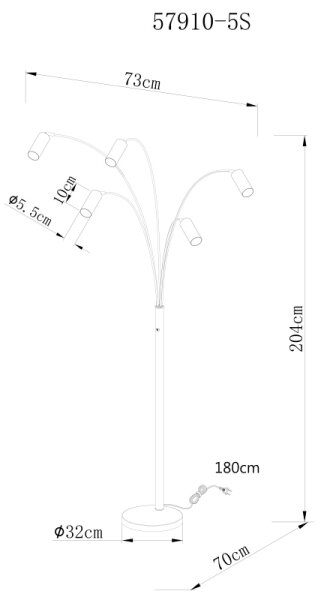 Lampadar Globo 57910-5S ROBBY 5xGU10/35W/230V