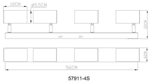 Spot Globo 57911-4S ROBBY 4xGU10/25W/230V