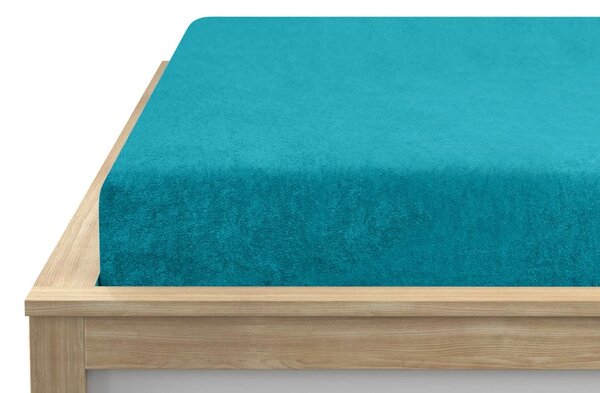 Cearsaf Frotir cu elastic EXCLUSIVE 90x200 cm turcoaz