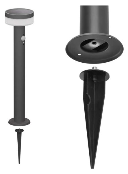 Lampă LED solară cu senzor LED/2W/3,7V 1200 mAh IP44 80 cm