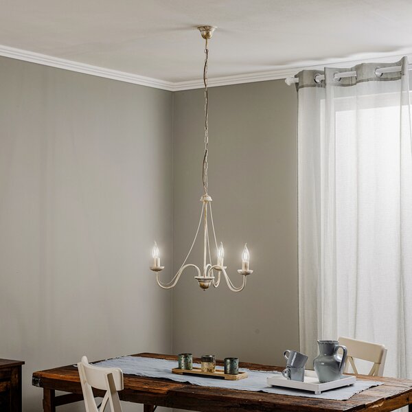 HELAM Candelabru Malbo cu 3 becuri, alb, reglabil, Alb, Camera de zi / sufragerie, Metal, Candelabru