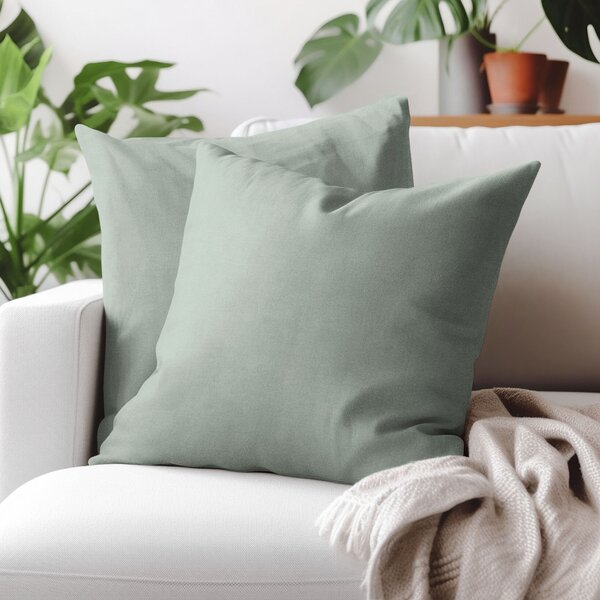 Goldea față de pernă decorativă marbella - verde salvie 45 x 45 cm
