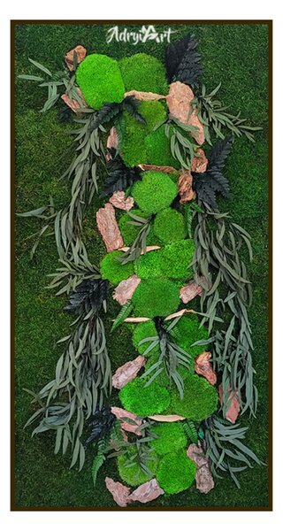 Tablou Mushrooms Design cu muschi plat eucalipt scoarta de copac si ciuperci