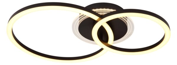 Plafonieră LED Globo 48039-30 LORETTA LED/30W/230V d. 33x50 cm negru